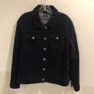 Tribal Navy Blue Micro Corduroy Jacket, Size XL